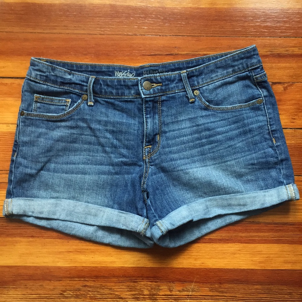 Mossimo Mid Rise Midi Denim Shorts